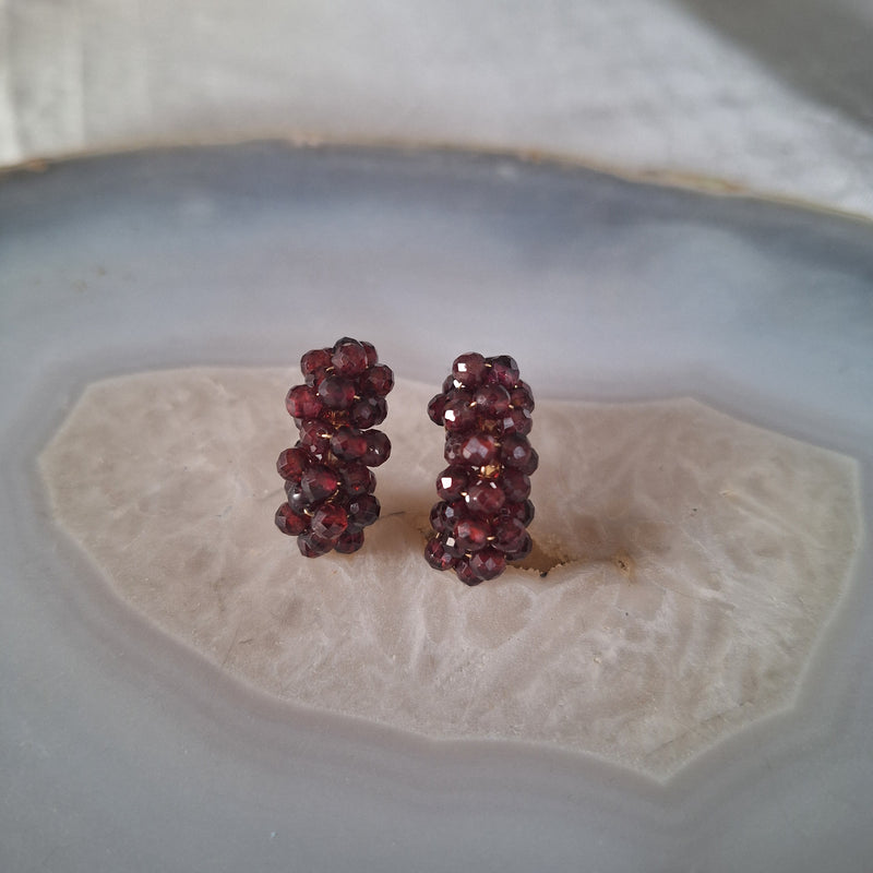 Oorbel creool granaat