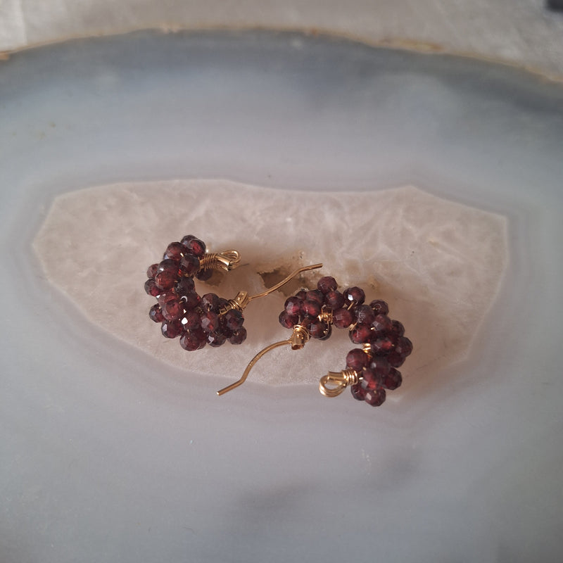 Oorbel creool granaat