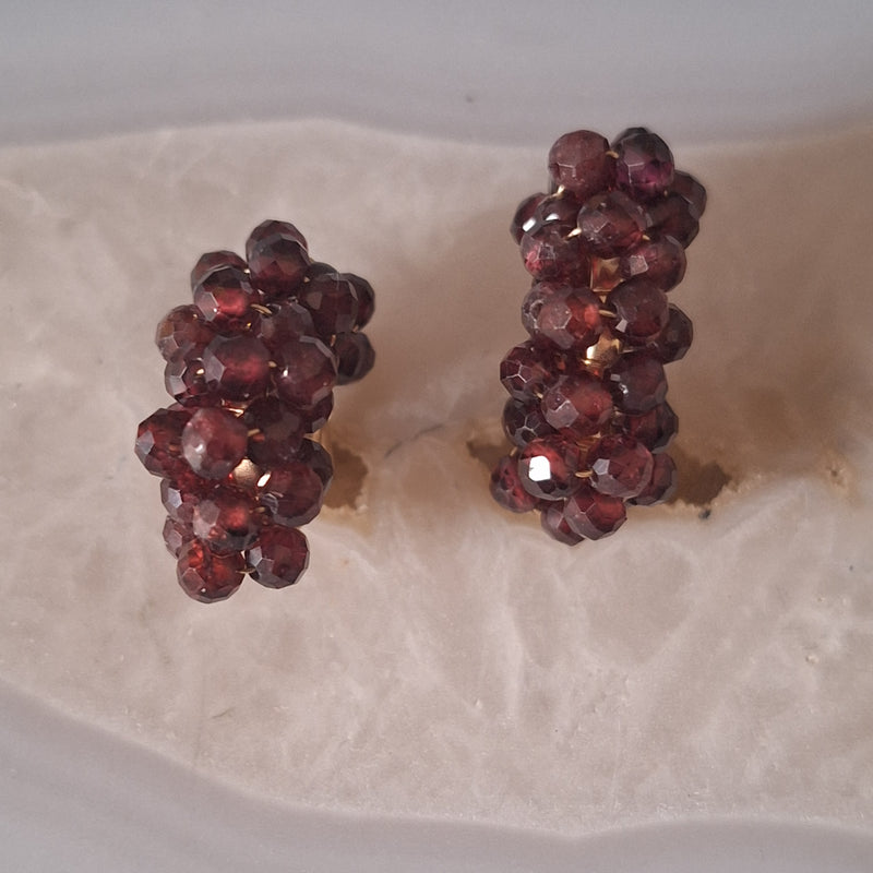 Oorbel creool granaat