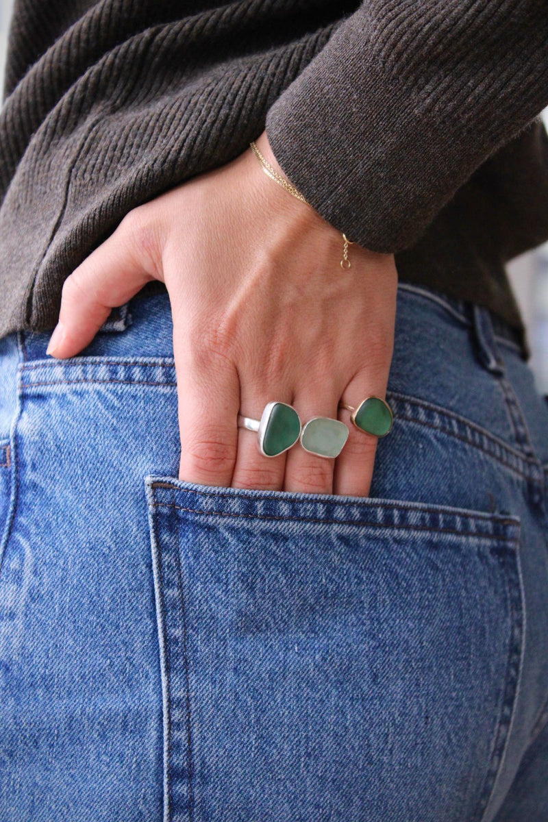 Ringmaat 55 (us 7.5) sea glass