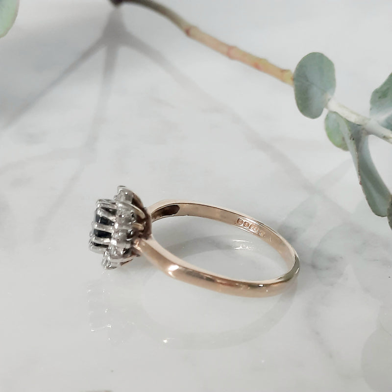 Ring saffier / diamant