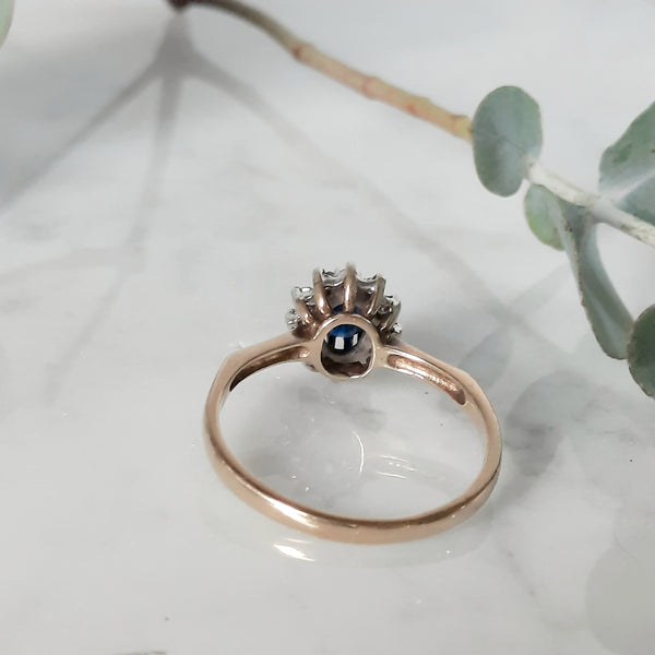 Ring saffier / diamant